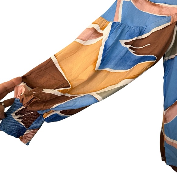 Perch Blu Pepper NWOT Abstract Peasant Blouse 1XL - Picture 4 of 6